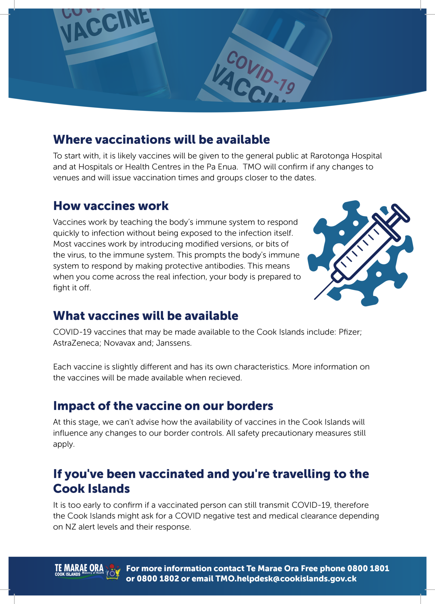 COVID-19 Vaccine Information Sheet – Te Marae Ora Cook Islands Ministry ...